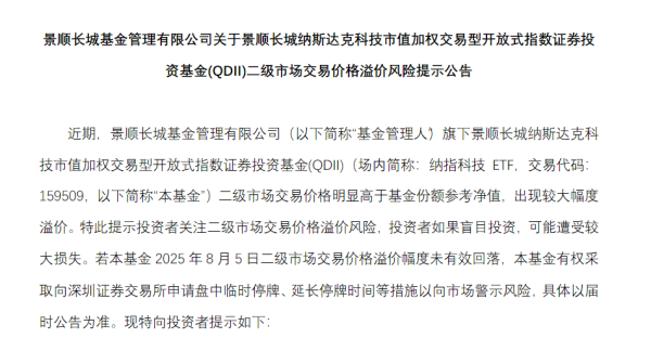 益通网 溢价高企，QDII基金频发风险提示，有基金月发20余次警示
