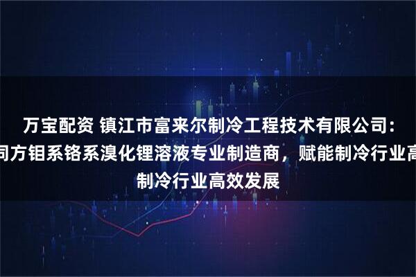 万宝配资 镇江市富来尔制冷工程技术有限公司：特迈斯同方钼系铬系溴化锂溶液专业制造商，赋能制冷行业高效发展